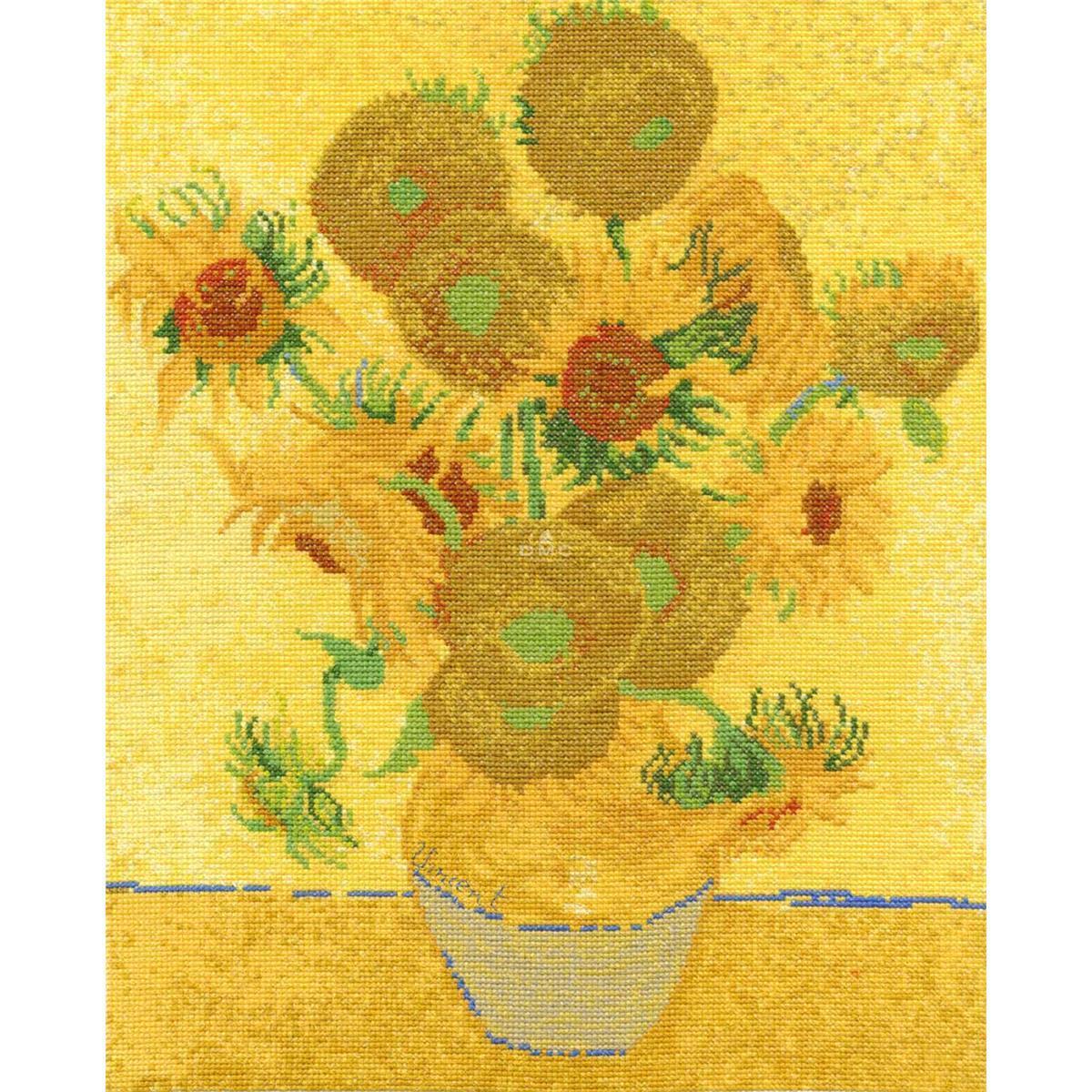 DMC counted Cross Stitch kit ""Sunflowers after Vincent van Gogh"" 29x36,5 cm , DI