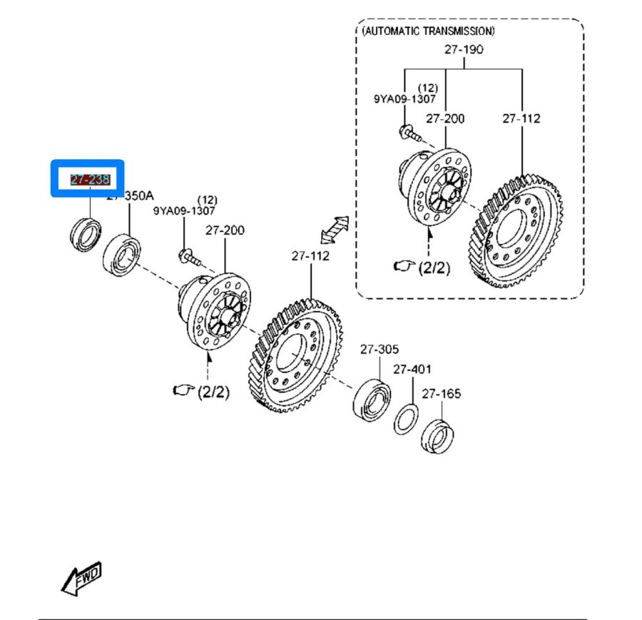 offページ① OEM/Original Automatic Driveshaft Oil Seal Fit For Mazda 3 2012