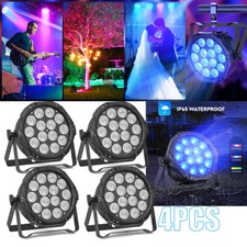 4PCS IP65 Waterproof LED Par Light 210W RGBW DMX DJ Garden Club Stage Lighting