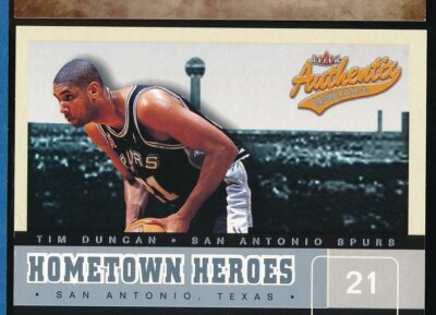 2002-03 Fleer Authentix Hometown Heroes Tim Duncan #2HH HOF 102/500 Spurs NBA