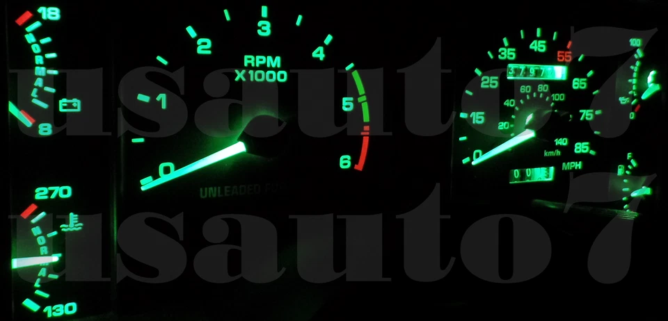 Dash Cluster Gauge GREEN SMD LED LIGHT BULBS KIT Fits 79-93 Ford Mustang 3rd Gen - Image 3 of 4