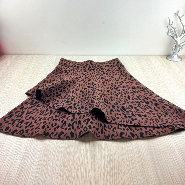 Fit & Flare Skirt Womens Size 10 Spicy Sugar Stretch Leopard Print Skater Skirt