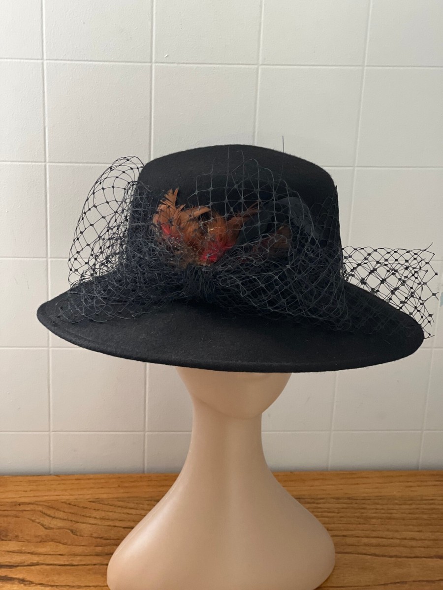 M DAVID~MELBOURNE AUSTRALIA*MAGNIFICENT BLACK WOOL(FELT)HAT  display picture 1