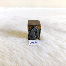 Vintage Lord Ganesh Design Metallo di Legno Stampa Francobollo Sigillo Antico