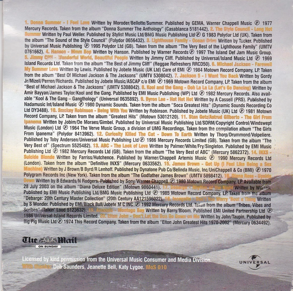LONG HOT SUMMER 20 Sizzling Summer Hits ( THE MAIL ON SUNDAY Newspaper CD ) - Bild 2 von 3