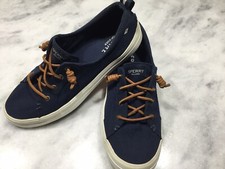 Sperry Shoes Womens 10 Sneakers Crest Vibe Lifestyle Casual Canvas Slip On Navy