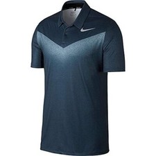 Nike Dri Fit Chevron Print Golf Polo Dark Teal White AR4278 454