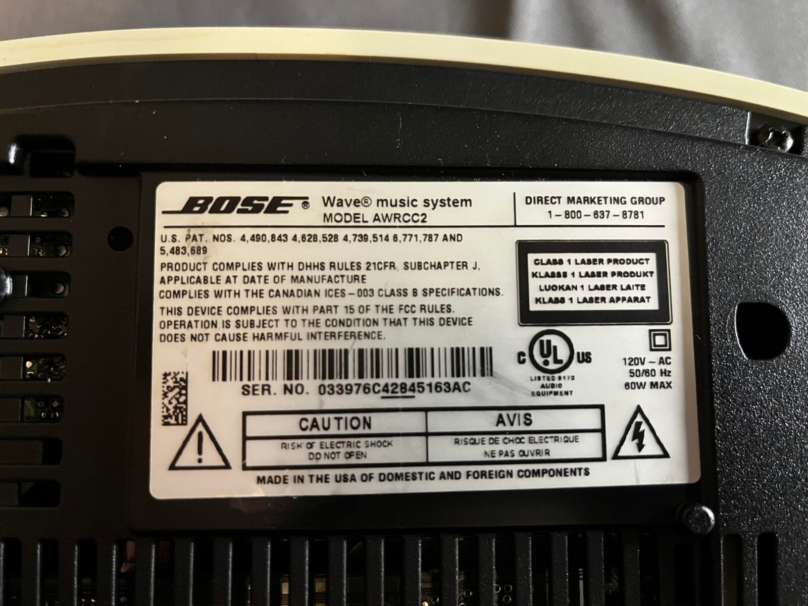 Bose Wave Music System CD Player AM/FM Radio Model AWRCC2 eBay