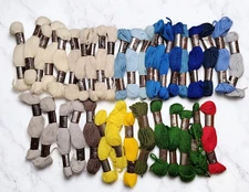 DMC Laine Colbert Tapestry Needlepoint Wool 36 Skeins White/Yellow/Green/Blue