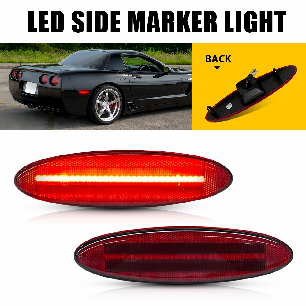 1997-2004 Chevy Corvette C5 Red LED Side Marker Light Pair EPU