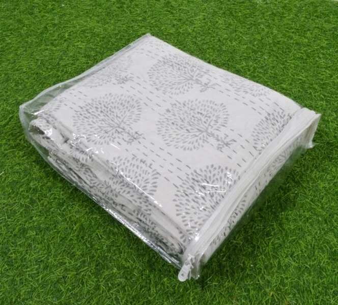 Art Kantha Double Quilt Tree Print Reversible Blanket Cotton Bohemian Throw - Image 2 of 4