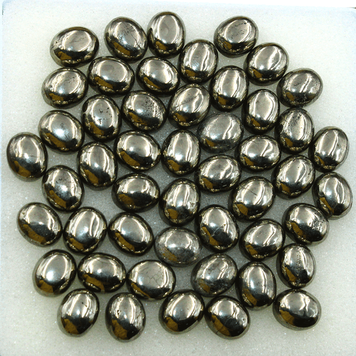 25 Pcs Natural Golden Pyrite Top Grade 11x9mm Oval Cabochon Calibrated Gemstones - Picture 10 of 12