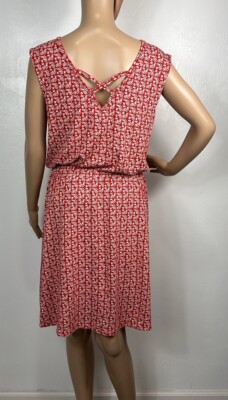 open lace back dress Red Motion Athleisure Dress L