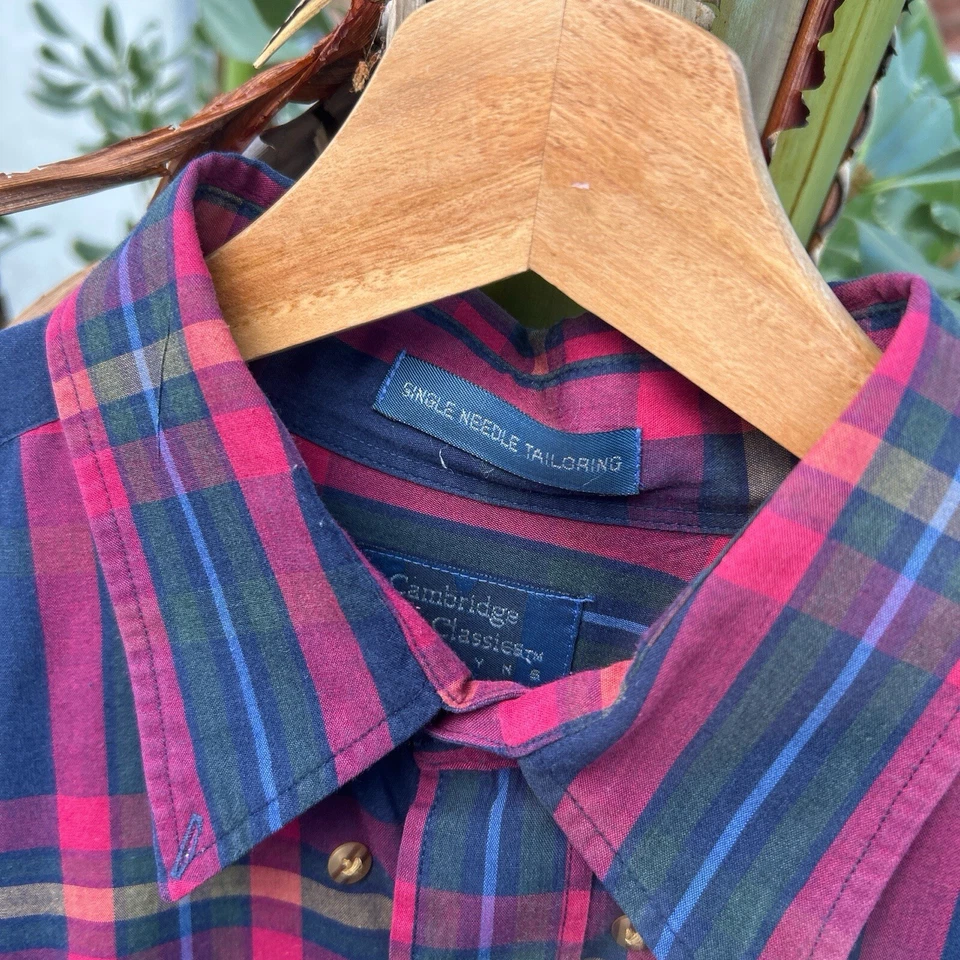 Vintage 90s Cambridge Classics Mervyn’s Button Down Checkered Shirt Men’s XXL - Image 2 of 3
