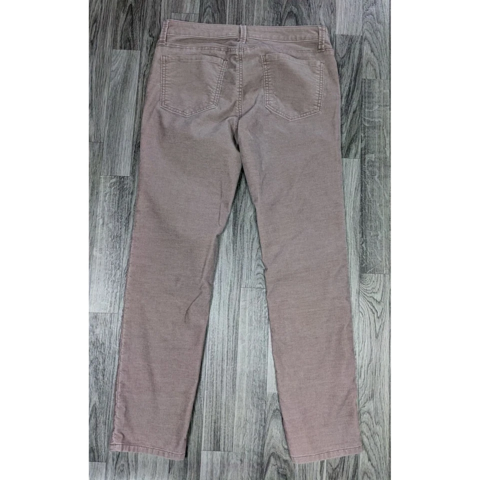 Pantalones de pana Ann Taylor Loft para mujer talla 6 pequeños modernos ajustados rosa marrón Foto 2 de 4
