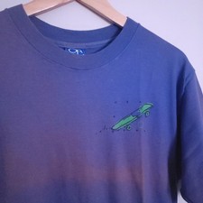 Vintage 80s 1989 Ocean Pacific Neon Surfer Skate Graphic T-Shirt - Size Medium