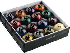 Koda Sports KBBM 2-1/4" Black Marbelite Swirl Complete Billiards & Pool 
