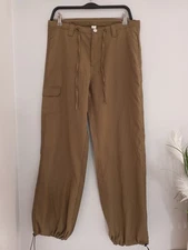 Ladies Khaki Cargo Combat Trousers Size M UK 12