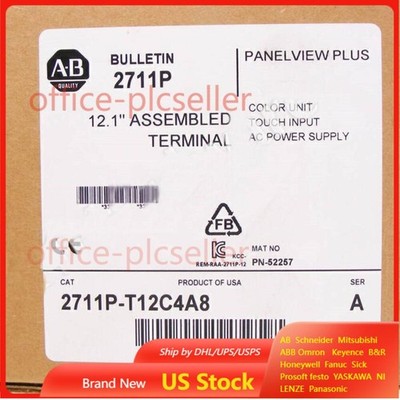 AB 2711P-T12C4A8 New Film HMI PanelView Plus6 1250 Touch Color 12.1'' US Free Tax