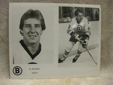 1980-81 Al Secord Boston Bruins NHL Hockey Official Promo Photo