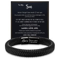Fathers Day Gift for Son, To My Son Bracelet from Mom I Love You Gifts for Hi...