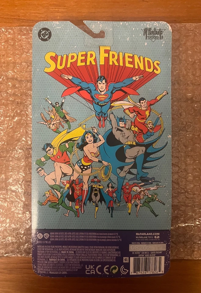 McFarlane DC SUPER FRIENDS Wonder Twins Jayna Gleek Platinum Chase Figure NEW! - Image 2 of 2