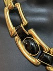 Necklace Enamel Black Lucite Cabochon Chunky Collar Goldtone Statement Fashion  — photo 10
