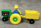 Vintage Fisher Price Little People Tractor And Trailer Set With Cowboy Farmer