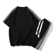 New Mens Outfit 2-Piece Set Casual Short Sleeve T Shirts Shorts Sweatsuit Set