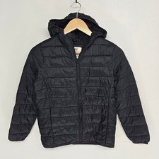 GAP Puffer Jacket Kids L 10 Black PrimaLoft Hooded Water Resistant Quilted Coat