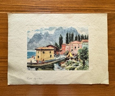 Vintage Torbole Lake Garda Italy Print Alberto Prosdocimi Saiga Bresciani