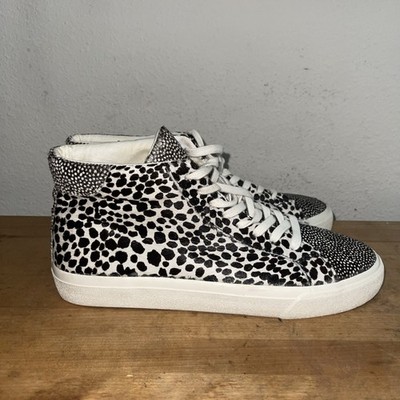 Madewell Sidewalk High Top Sneakers In Spot Mix Suede Real Calf Hair Sz 9.5W 8M