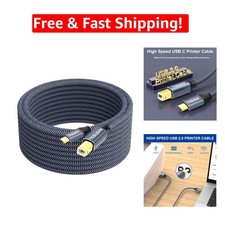 30ft USB C to USB B High-Speed Printer Cable Perfect for Home and Office Use