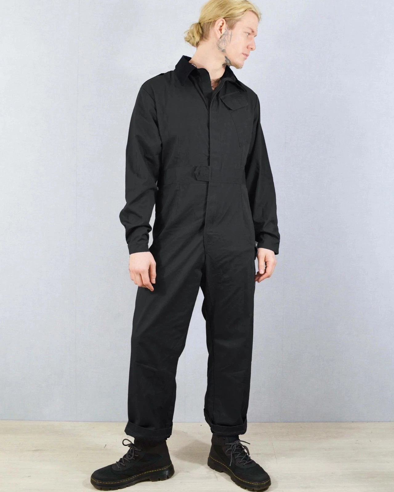 Vintage Charcoal Grey Boilersuit - XL - British RAF Workwear Overalls Jumpsuit