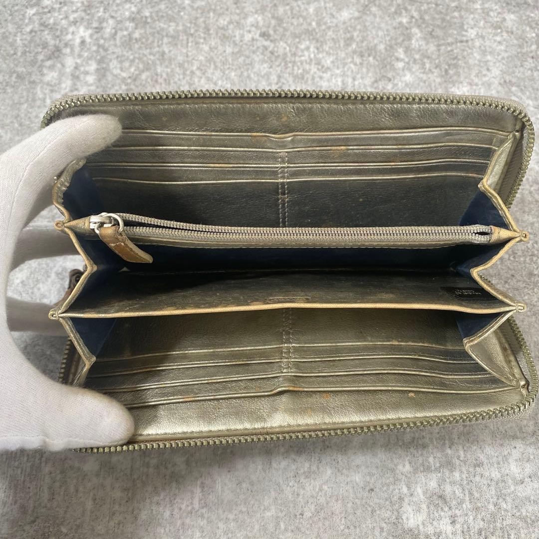 Rare COACH Patchwork Denim Zip Around Wallet - Gr… - image 5