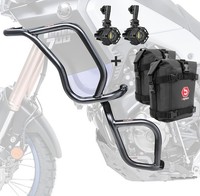 Set SturzbüGel + Scheinwerfer FüR Yamaha Tenere 700 19-24 + K3 Schwarz