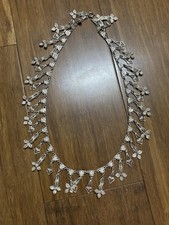 Antique Vintage Fine Silver Filigree Festoon Necklace 18 Floral Drop Lace Link Antique Vintage Fine Silver Filigree Festoon Necklace 18 Floral Drop Lace Link