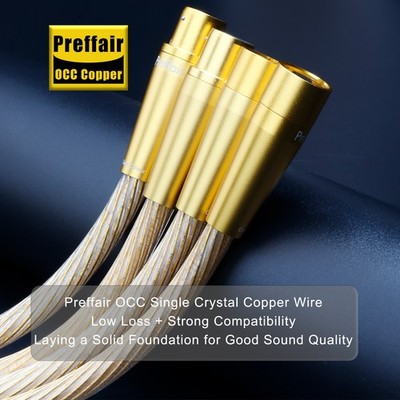   Preffair OCC XLR Cable 15μm Silver 8Core Gold Plate Balanced Audio Pro Studio 