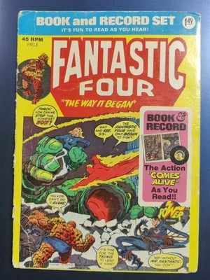 Fantastic Four: ''The Way It Began''-Book and Record Set #Pr13 (Peter Pan 1974)