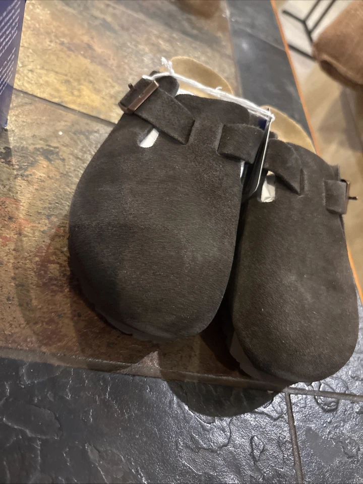 Birkenstock 全新带盒 Boston Mocha 麂皮绒皮革柔软鞋垫 Nar 选择尺寸 — 第 4/4 张图片