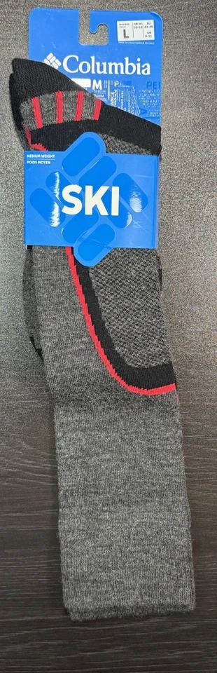Columbia Ski Over-the-Calf Socks -Wool, Black & Red, Size L (US 10-13, EU 43-46) - Image 4 of 4