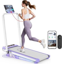 Walking Pad 3.5HP Portable Treadmill 9 Incline Handle Bar Smart APP 6mph F/Home