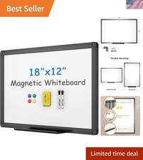 Versatile 18x12 Magnetic Dry Erase Board with Aluminum Frame Markers Included