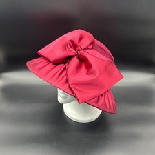 Vintage Formal Church Hat Big Bow Donna Vinci Couture Cranberry Burgundy Y2K