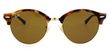 RAY-BAN RB4246 1160 CLUBROUND 51mm Brown Black Gold Panto Sunglasses Unisex