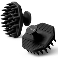 SILKLE Scalp Massager Shampoo Brush Silicone Scrubber Small, Black