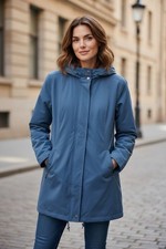 J. Jill Women  s Slate Blue Anorak Jacket Size XL Drawstring Casual Utility