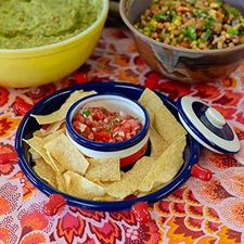 Nautical Captains Wheel Chip and Dip Set, Patriotic Chip and Dip Server