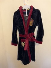 Harry Potter Boy s Gryffindor Hooded Plush Robe Hogwarts Fleece 8 Years