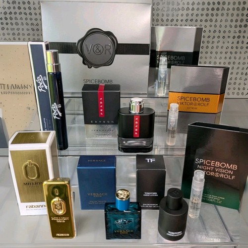 MENS LUXURY COLOGNE MINIS PRADA, TOM FORD ,VERSACE, PACO RABANNE, POLO, NEW